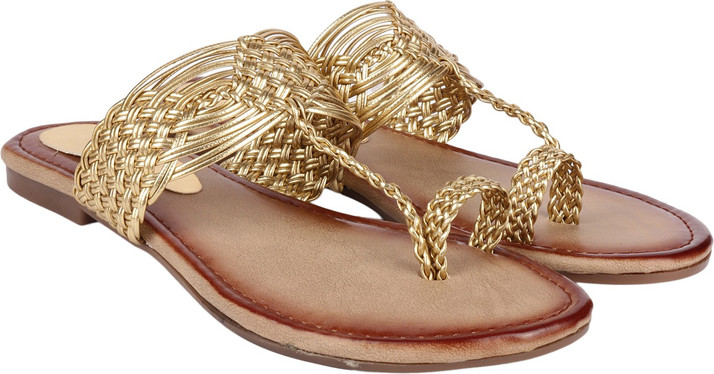 womens gold flats