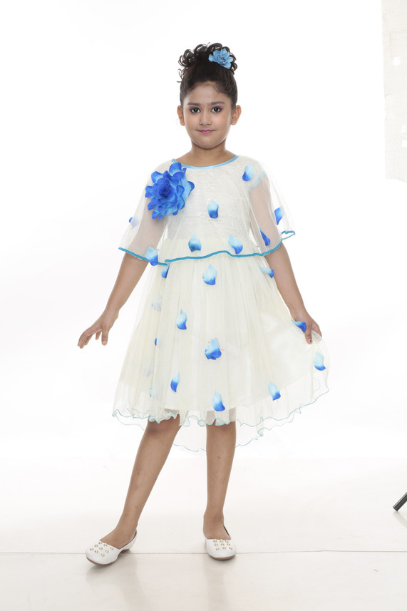 sky blue and white dress