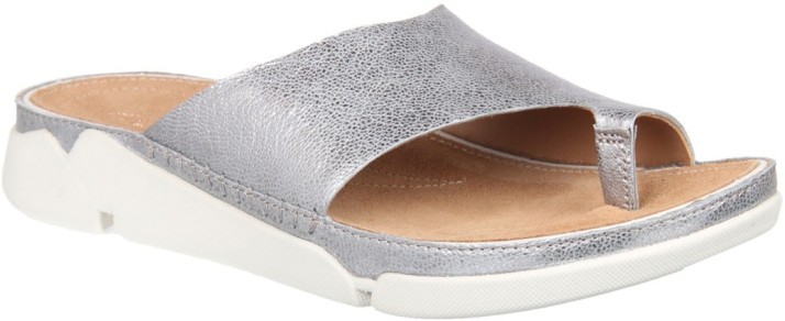 clarks silver flats