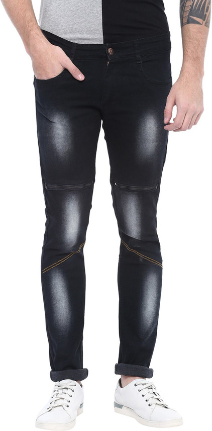 urbano fashion slim men's black jeans