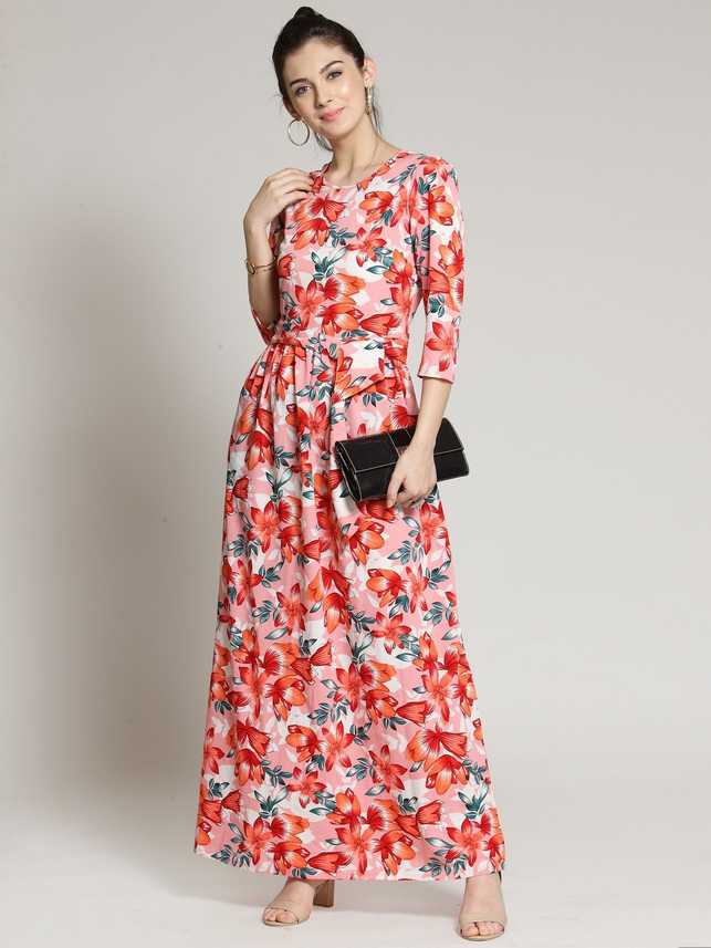 Pluss Women Maxi Pink Dress Buy Pluss Women Maxi Pink Dress Online At Best Prices In India Flipkart Com