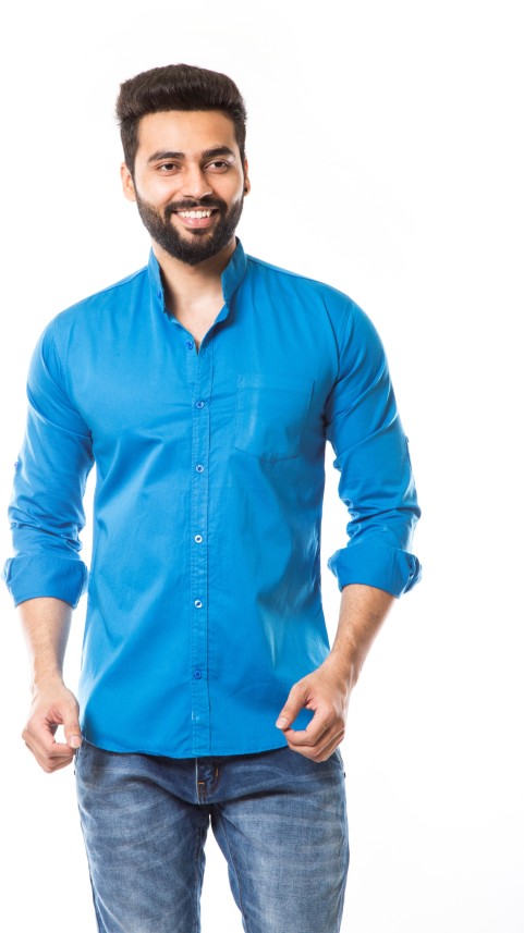 casual blue shirt combination