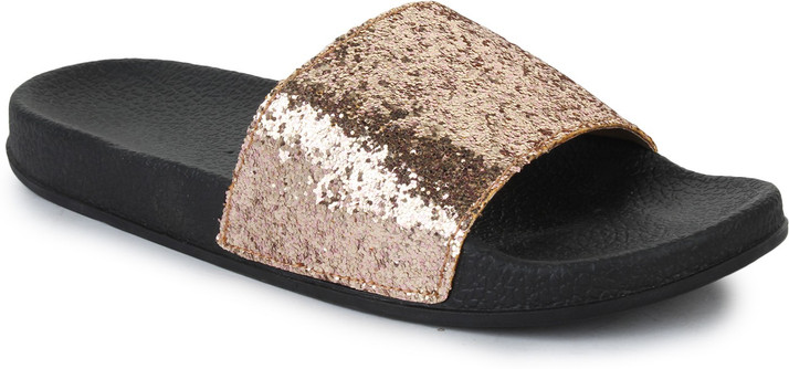 gold house slippers