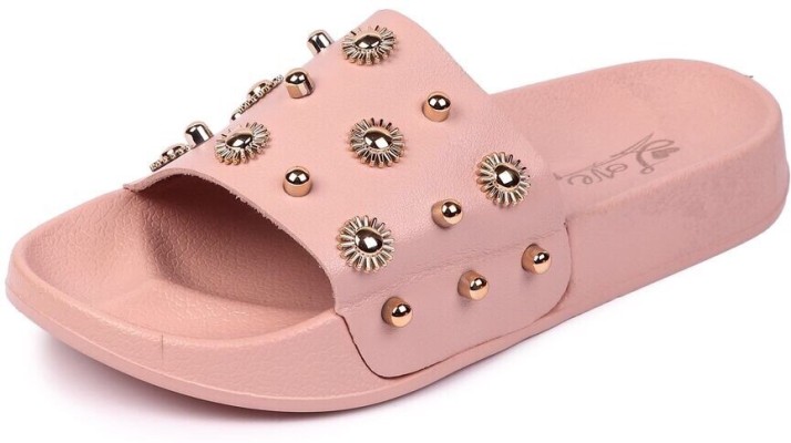 Brauch Pink Sun And Studded Sliders 