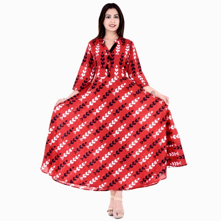 red maxi dress flipkart