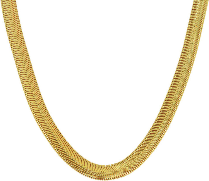 memoir Snake Design Flat Necklace Gold 