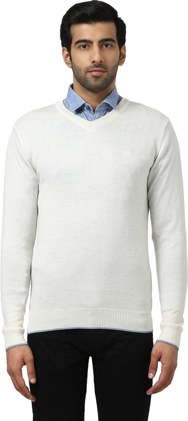 white formal sweater