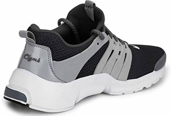 clymb men's black running sports shoes
