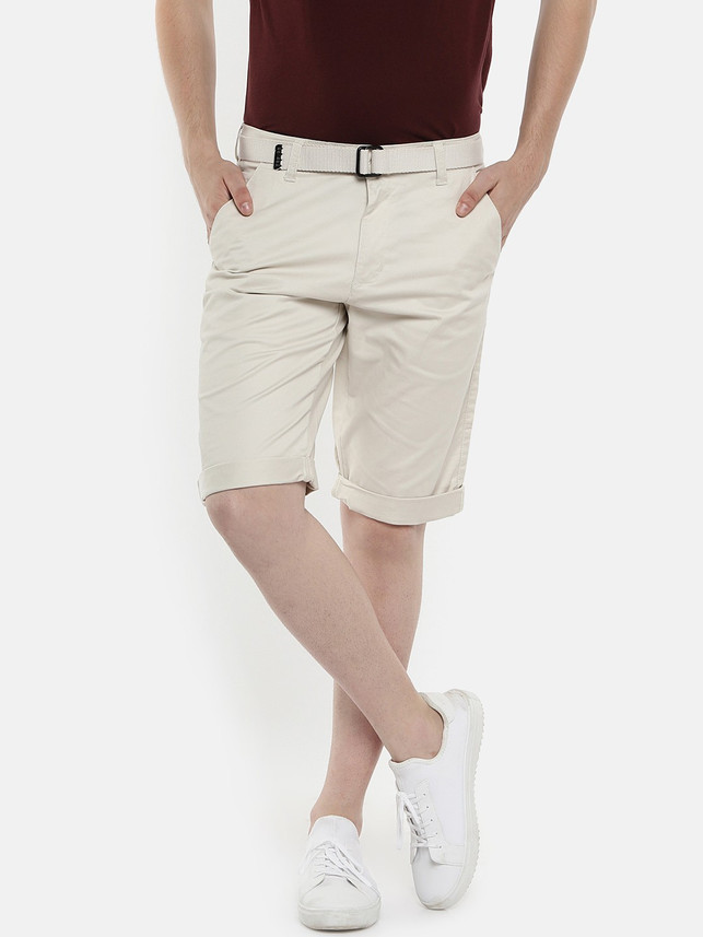 Buy bEEVEE Solid Men Beige Basic Shorts 