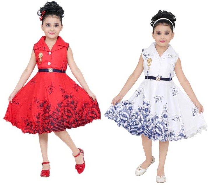 girls midi knee length party dress