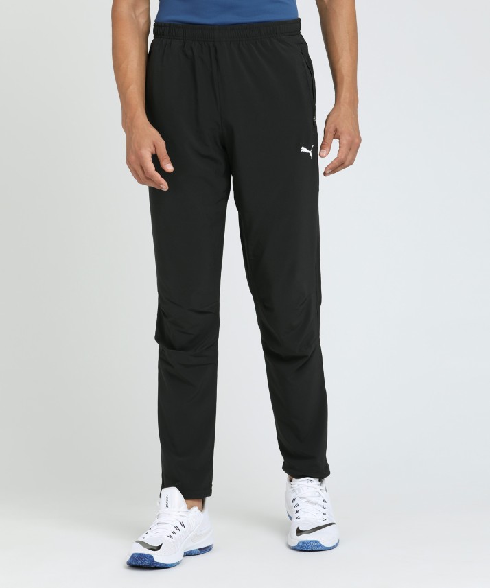 puma solid men black track pants