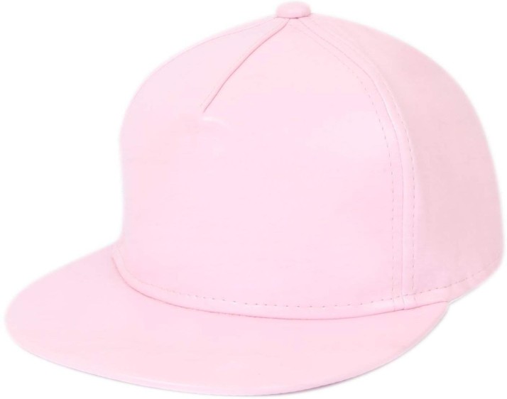 pink faux leather hat