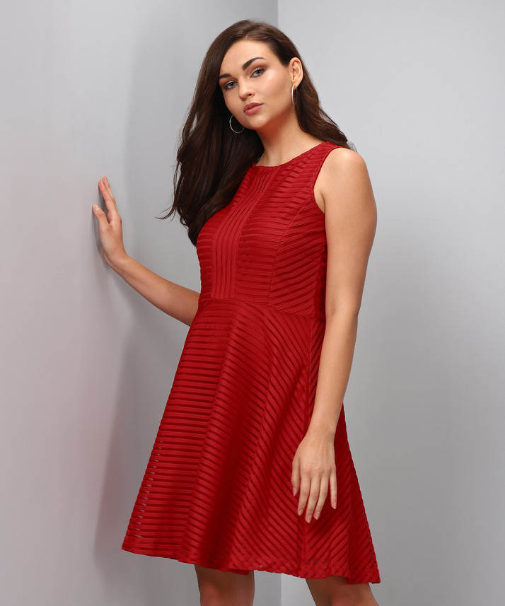 allen solly red dress