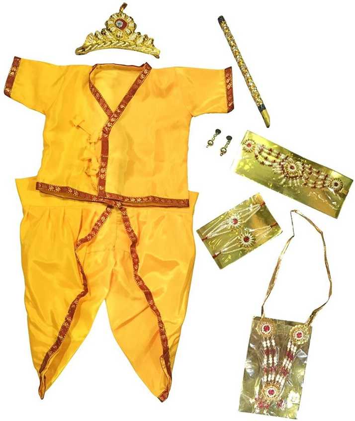 Karton10 Krishna Dress For Jnmasthami And Cosplay Kids Costume
