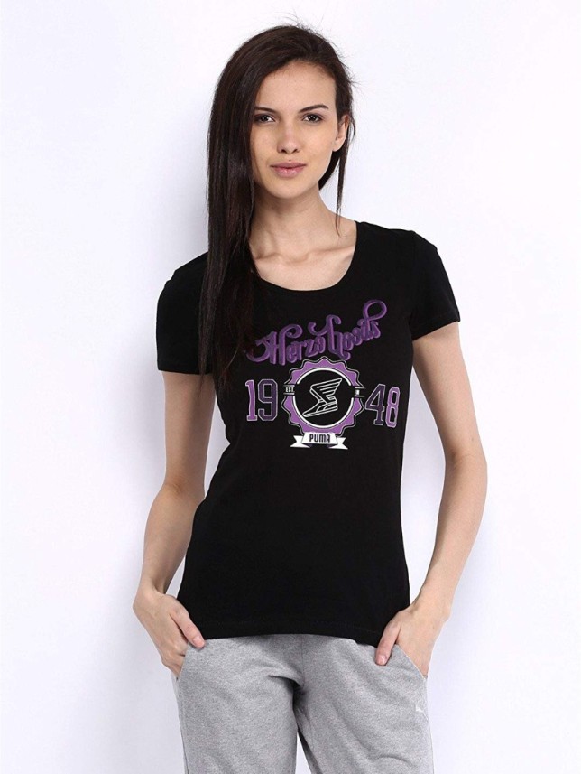 black and purple puma shirt