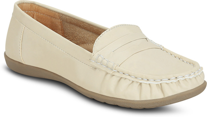 cream slip on loafers