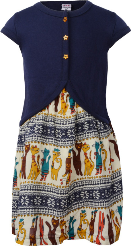 LIL ORCHIDS Girls Midi/Knee Length 