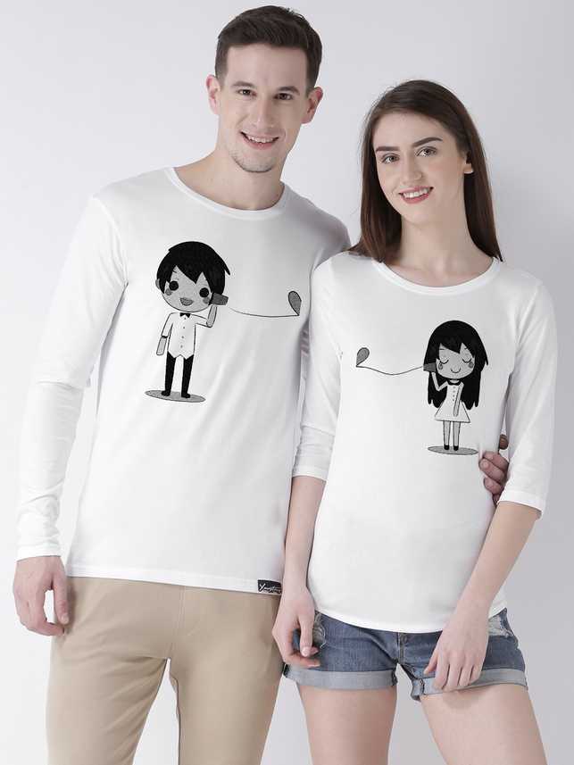 >Duo Couple Self Design Couple Round Neck White T Shirt Buy Duo Couple Self Design Couple Round Neck White T Shirt Online At Best Prices In India Flipkart Com
