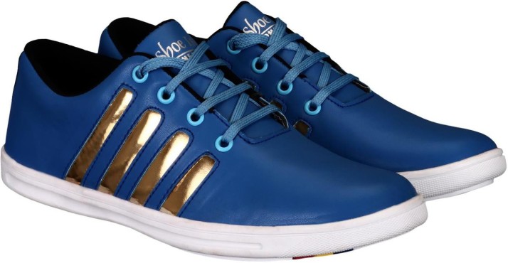 blue leatherette lace up sneaker