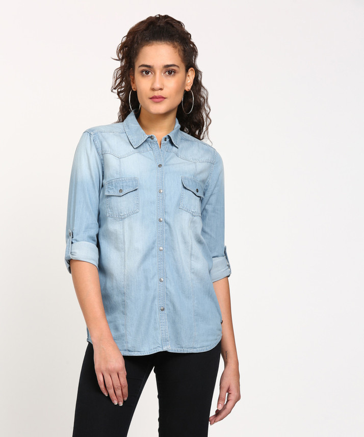 denim shirts for womens flipkart