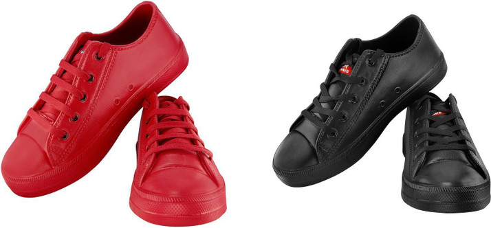 black and red casual shoes