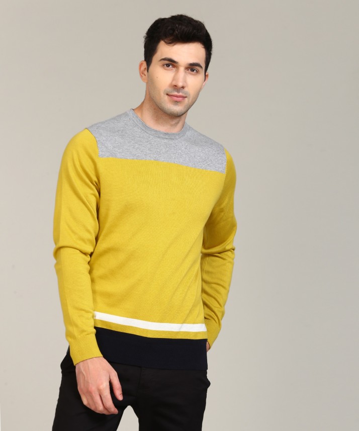 tommy hilfiger yellow sweater mens