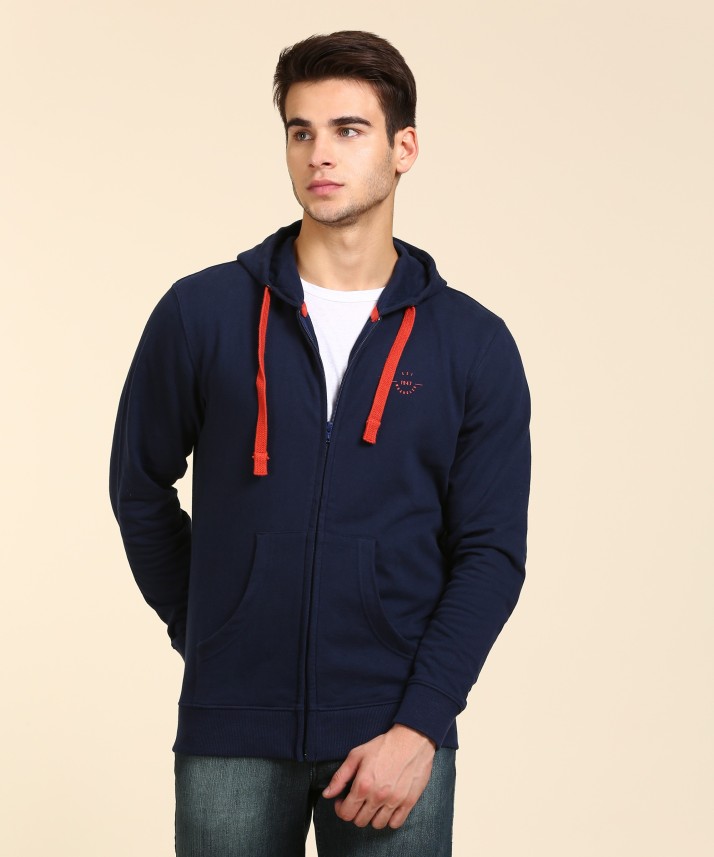 wrangler full sleeve solid men's sweatshirt