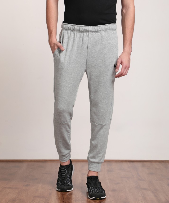 nike solid men's grey track pants