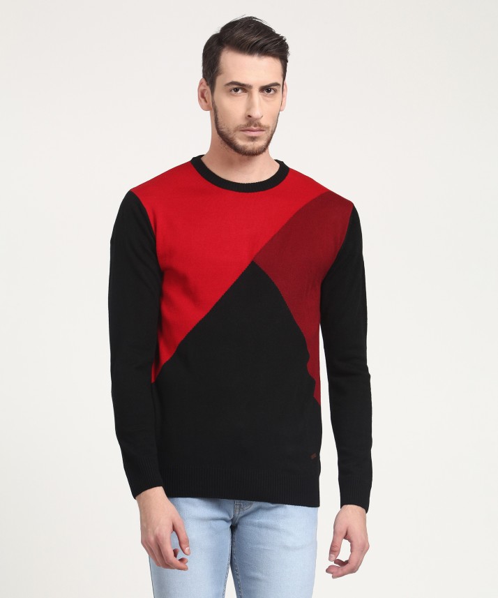 red and black sweater mens