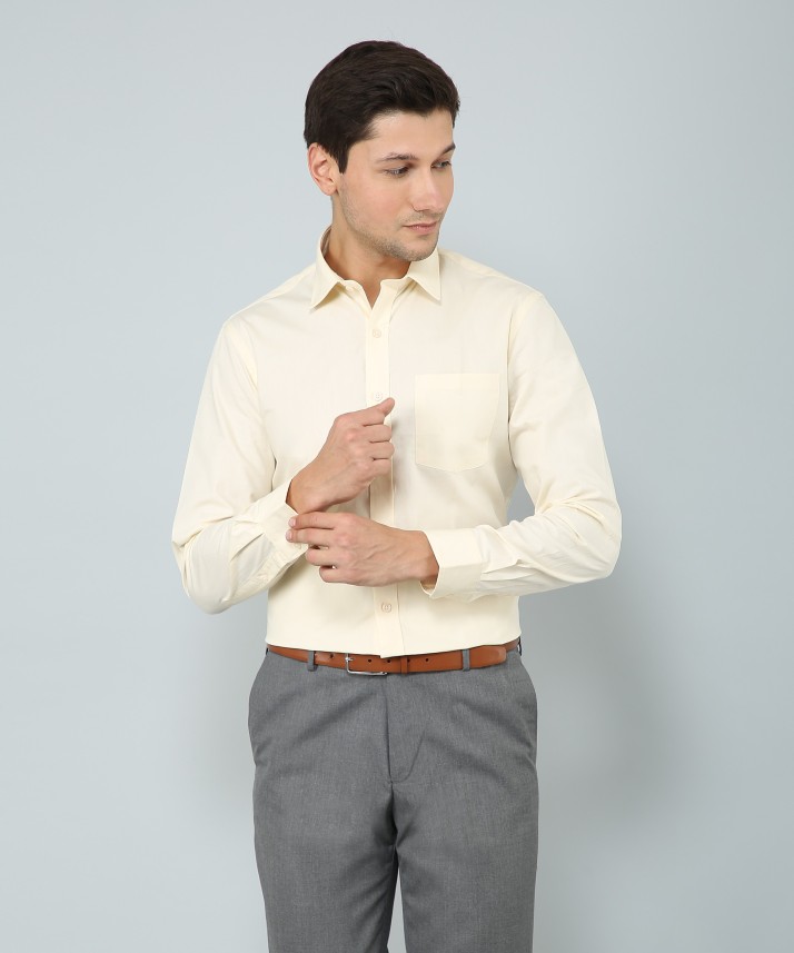 mens cream formal shirt