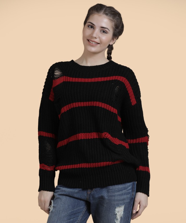 black and red sweater women's