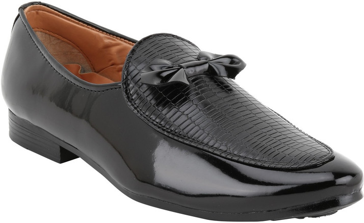 black shiny loafers mens