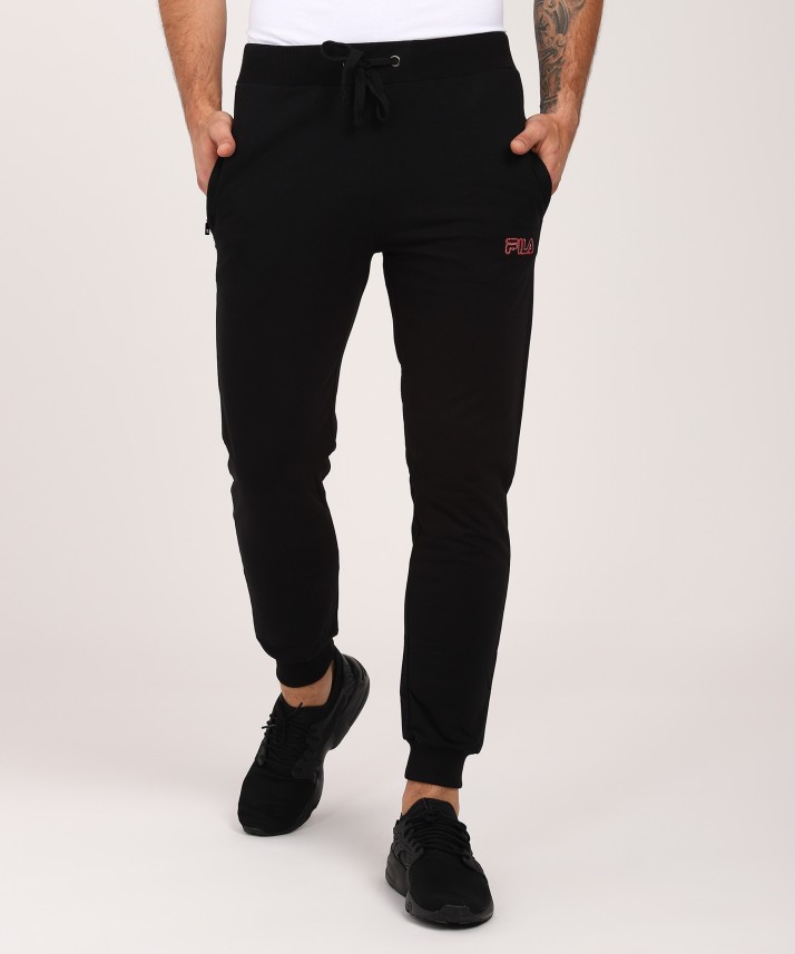 fila solid men's track pants