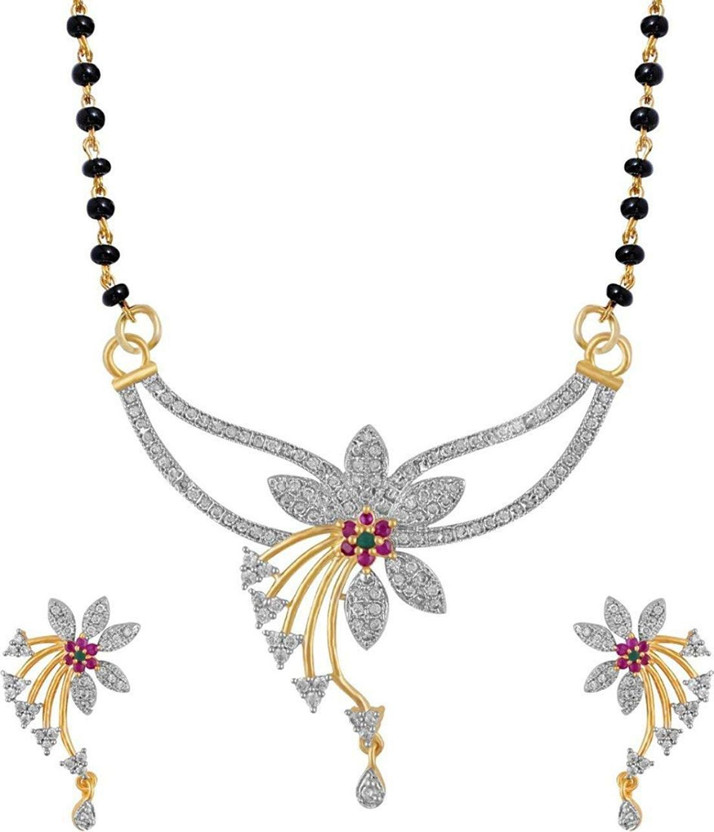 Diyofa Fashion Jewelry AD CZ Zircon Floral Design Pendant Set