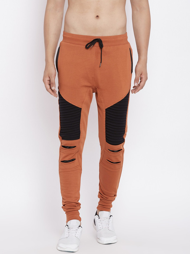fugazee solid men's black track pants
