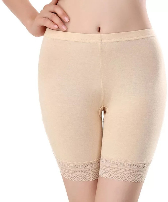 beige cycling shorts