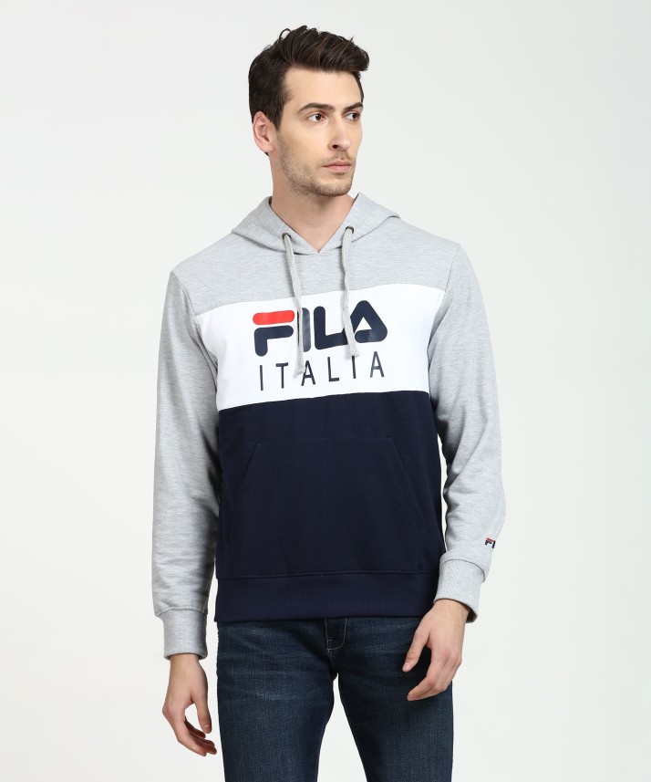 fila full sleeve solid men's sweatshirt