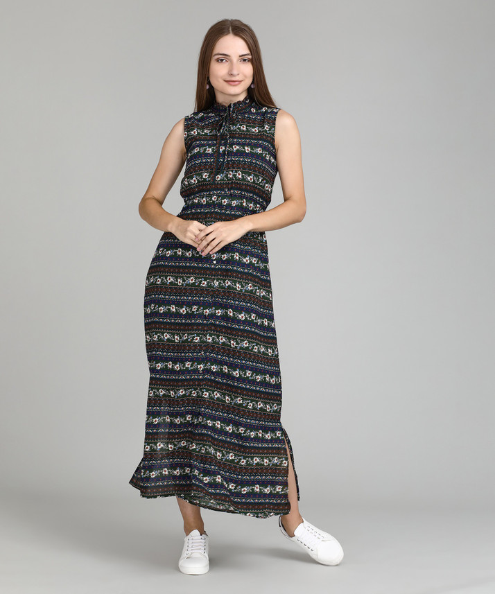 Tokyo Talkies Women Maxi Green Dress 