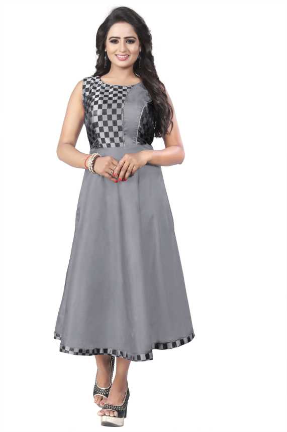 Sardar Fashion Women A Line Grey Dress Buy Sardar Fashion Women A Line Grey Dress Online At Best Prices In India Flipkart Com