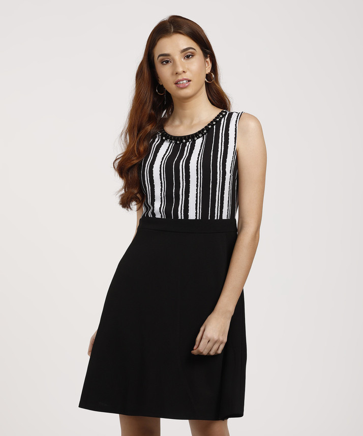 DEAL JEANS Women A-line Black Dress 