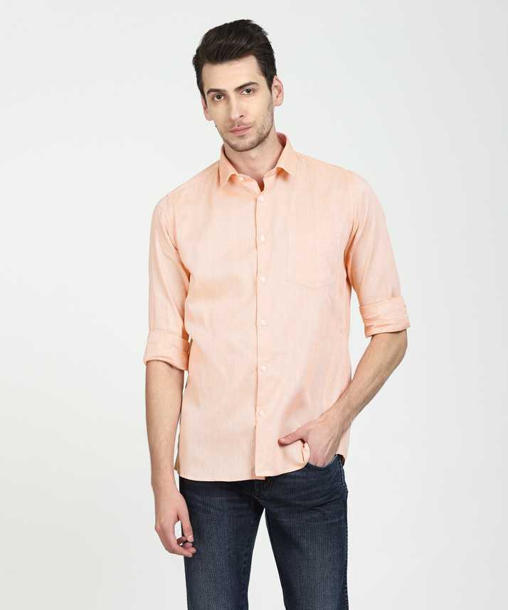 Integriti Men Self Design Casual Orange Shirt Buy Integriti Men