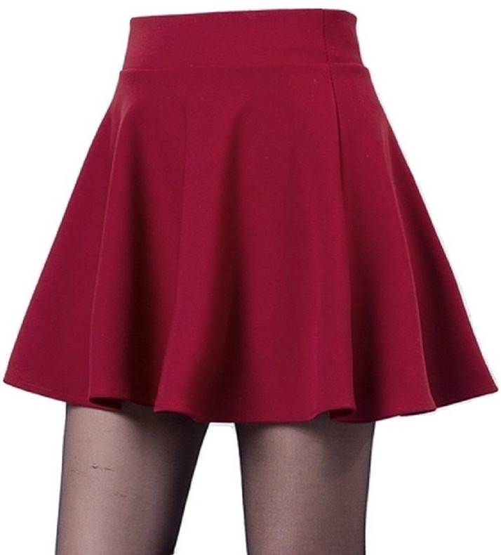Women Flared Maroon Skirt