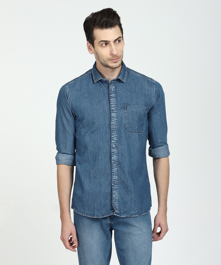 LAWMAN PG3 Men Solid Casual Blue Shirt 