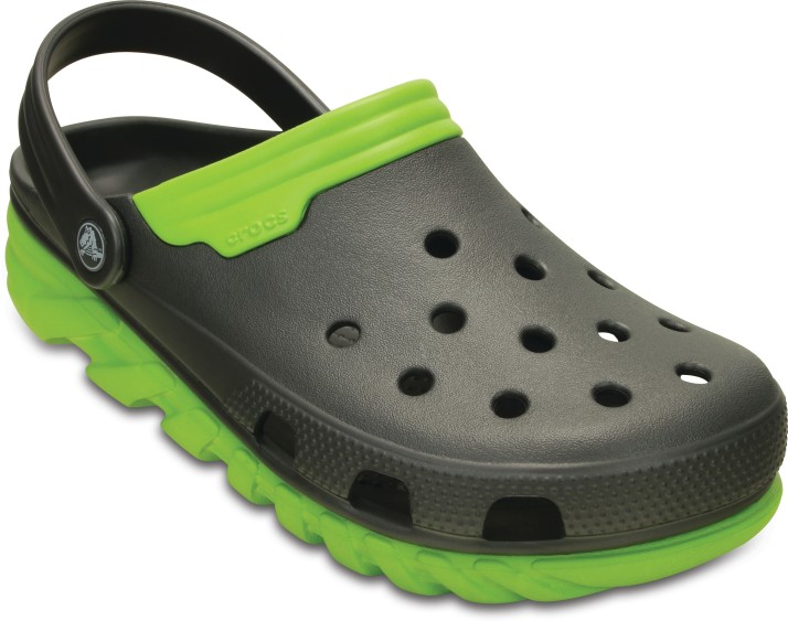 crocs green and grey