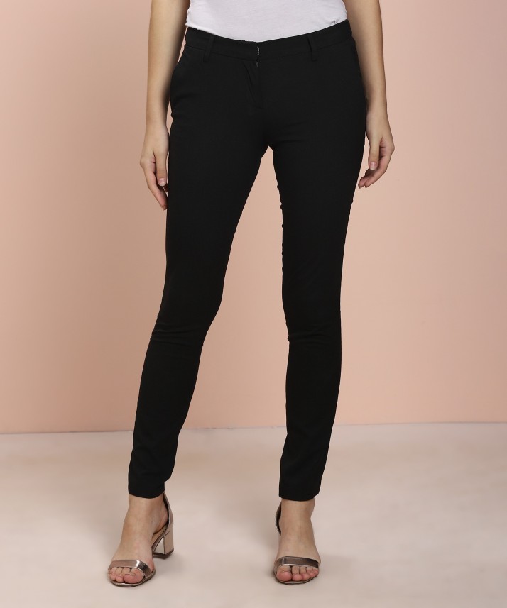 skinny fit black trousers womens