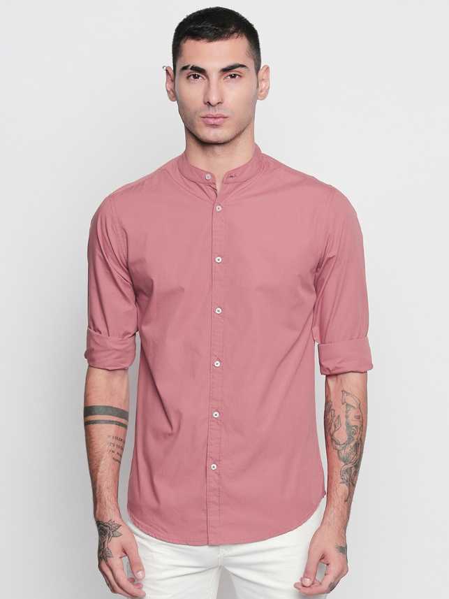 Dennis Lingo Men Solid Casual Pink Shirt Buy Dustypink Dennis