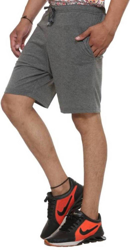 JD Self Design Men Grey Basic Shorts 