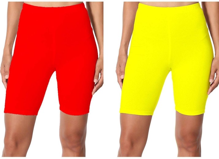 womens yellow cycling shorts