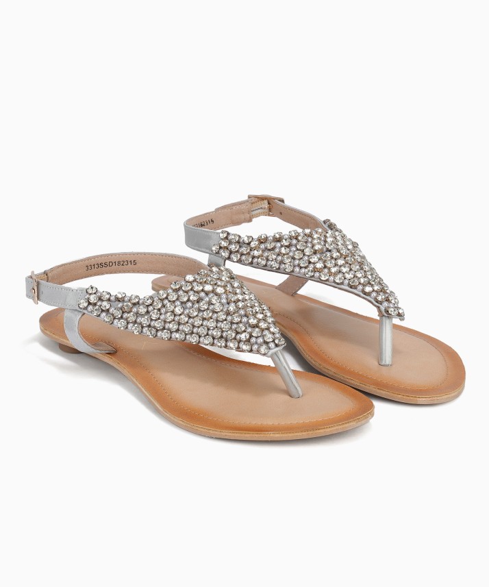 silver flip flops