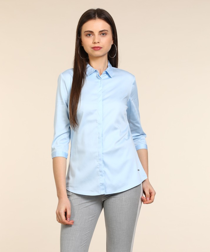 van heusen women's solid formal shirt